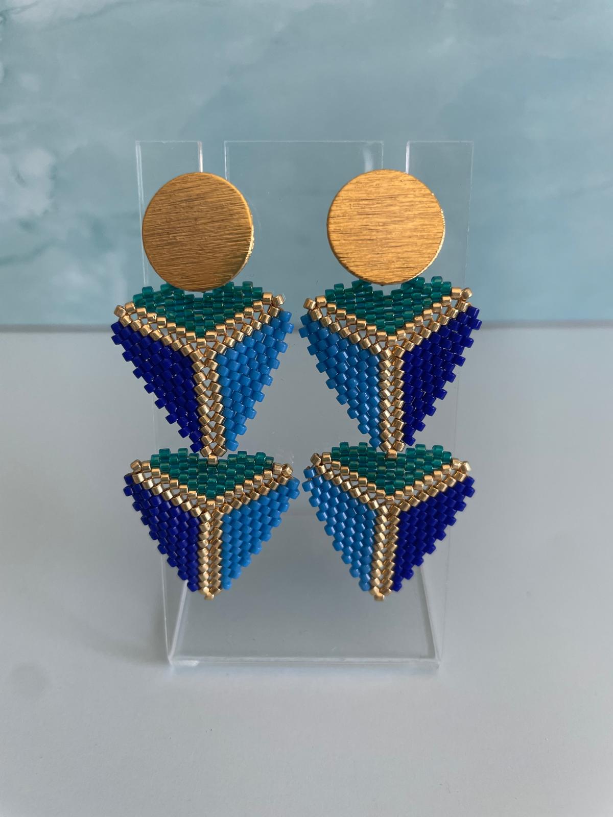 Miyuki Beaded Triangle Earrings