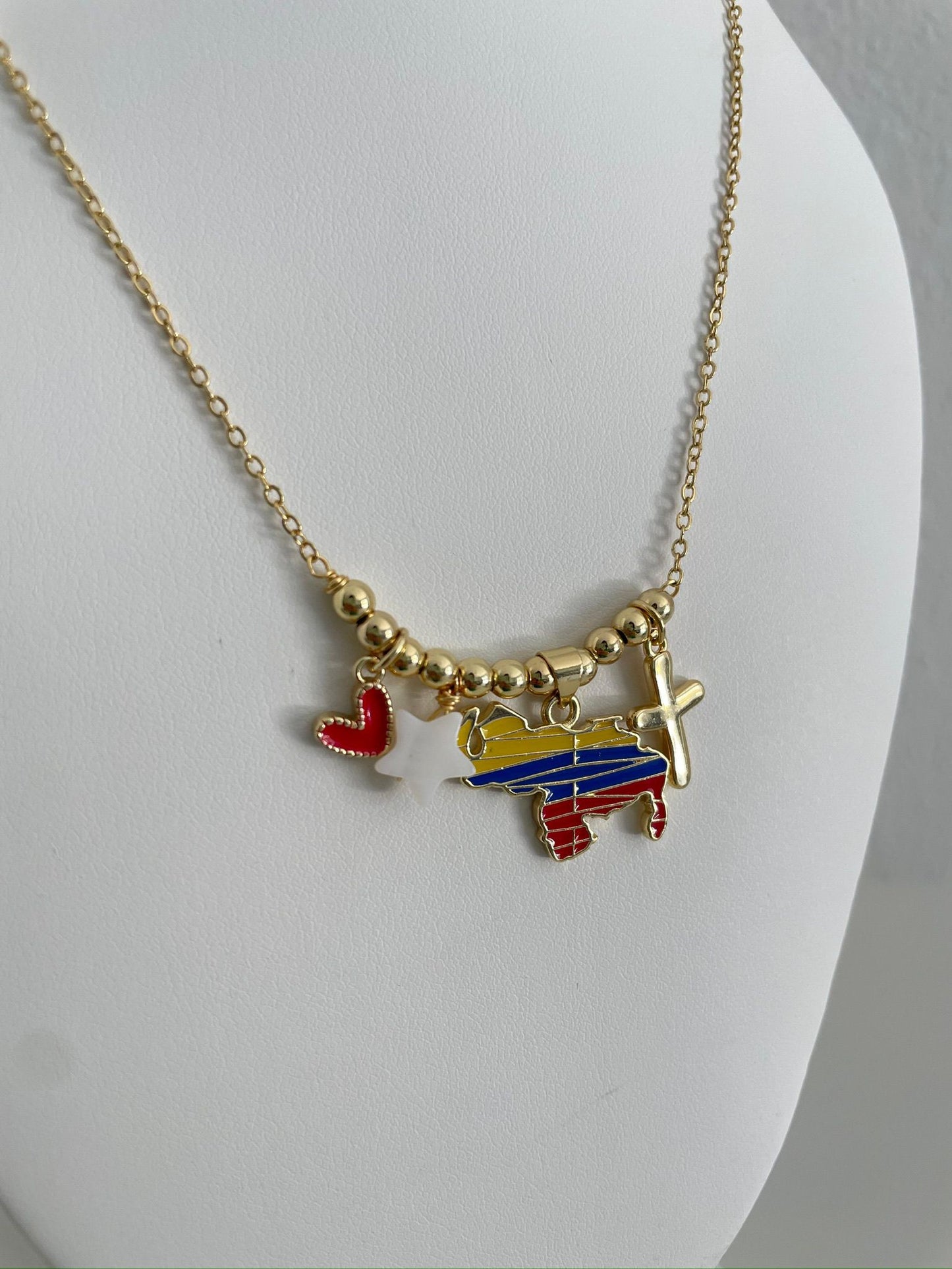 Necklace Venezuelan Map Gold Filled