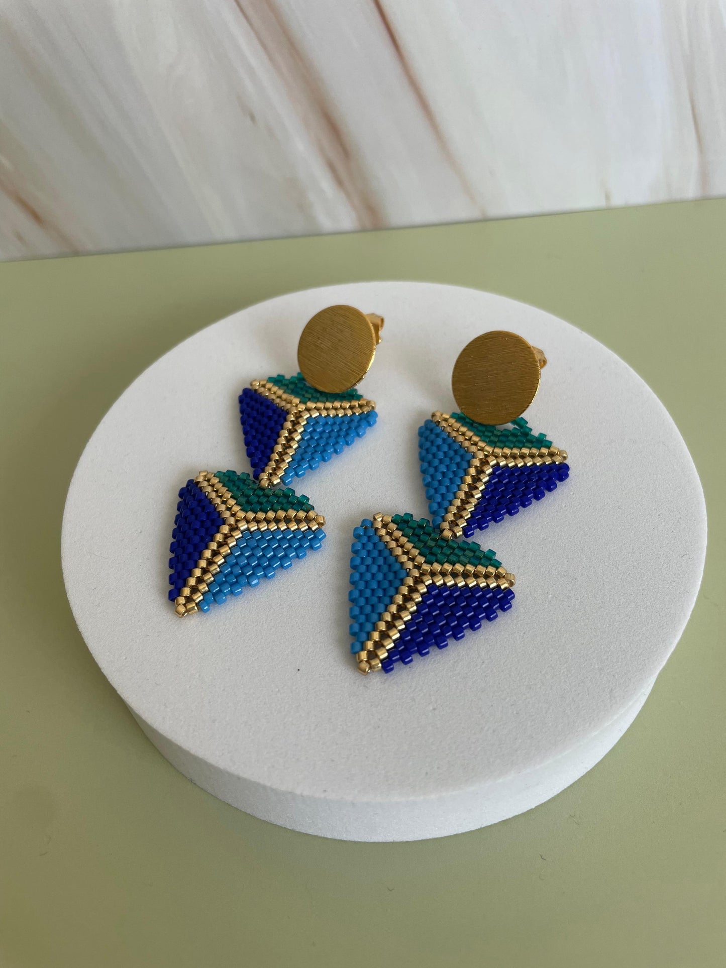 Miyuki Beaded Triangle Earrings
