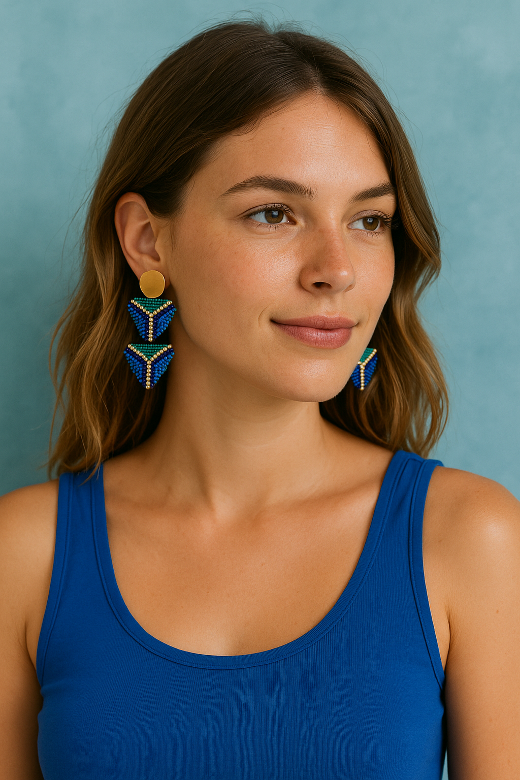 Miyuki Beaded Triangle Earrings